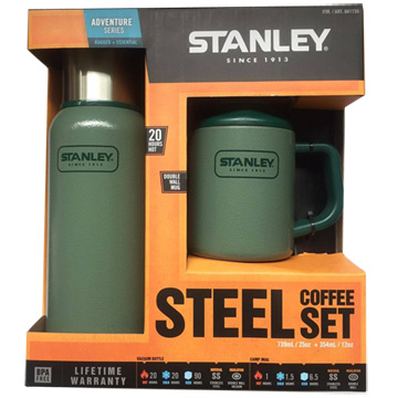 美國 STANLEY 不鏽鋼保溫瓶(739毫升)+馬克杯(354毫升)組