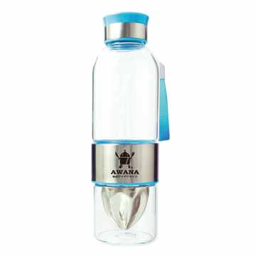 AWANA不銹鋼榨汁玻璃瓶550ml(藍)