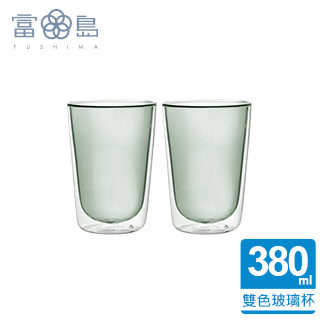 【FUSHIMA 富島】Addicted系列-雙層玻璃杯380ML-時尚貴族黑*2入