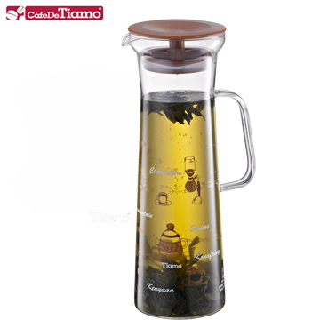 Tiamo 1123 玻璃冷泡壺 1.0L-咖啡圖案(HG2104)