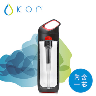 KOR NAVA filter 隨身濾水瓶 黑紅/650ml(內附濾芯*1)
