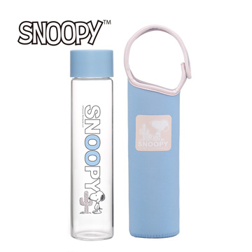 【SNOOPY史努比】史努比清漾玻璃隨手杯380ml(附提袋)