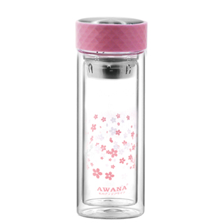 AWANA粉彩雙層玻璃瓶300ml (粉)