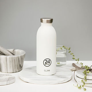 義大利 24Bottles Clima不銹鋼雙層保溫瓶 500ml - 冰雪白