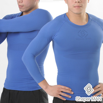 【Shaper MAN】肌力機能衣 男性塑身衣-長袖/藍