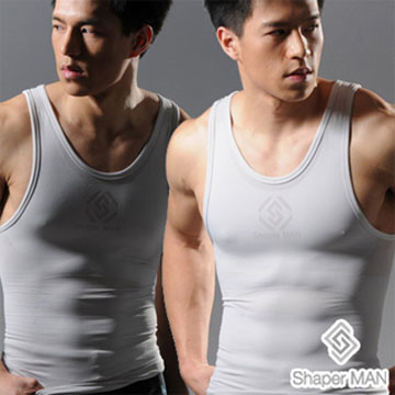 【Shaper MAN】肌力機能衣 男性塑身衣-背心/灰