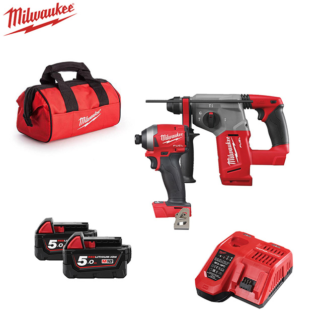 milwaukee 美沃奇 18V鋰電無碳刷起子機+鎚鑽組合(M18FID2+CH-502)