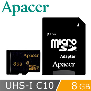Apacer宇瞻 8GB MicroSDHC Class10 記憶卡