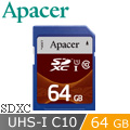 Apacer宇瞻 64GB SDXC UHS-I Class10 記憶卡