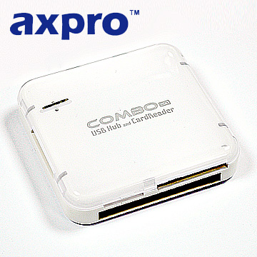 AXPRO華艦 USB2.0 晶透HUB多功能讀卡機 (AXP932)