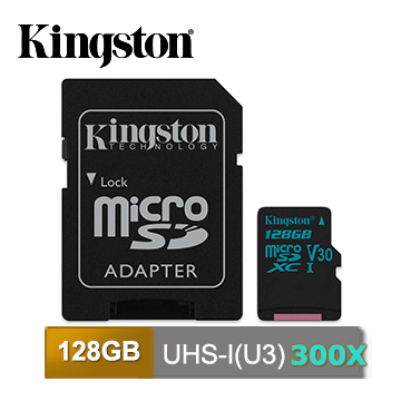金士頓 Kingston Canvas GO! MicroSDXC UHS-I (U3)(V30) 128GB 記憶卡 (SDCG2/128GB)