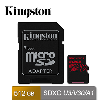 金士頓 Kingston Canvas React MicroSDXC UHS-I (U3)(V30)(A1) 512GB 記憶卡 (SDCR/512GB)