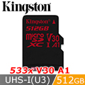 金士頓 Kingston Canvas React MicroSDXC UHS-I (U3)(V30)(A1) 512GB 記憶卡 (SDCR/512GB)