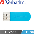 Verbatim 威寶 Mini USB 粉系列隨身碟 16GB 藍色