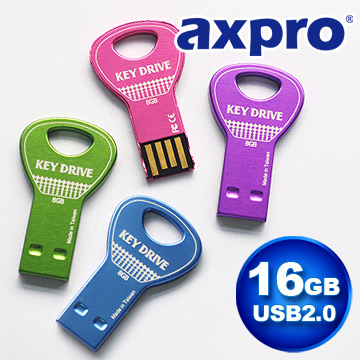 AXPRO華艦 USB2.0 迷你鑰匙碟 (AXP5139) 16G -- 紫/藍/綠/紅