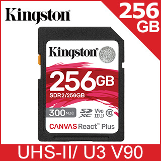 金士頓 Kingston CANVAS React Plus Kit SDXC UHS-II 256GB 記憶卡+讀卡機 (MLPR2/256GB)