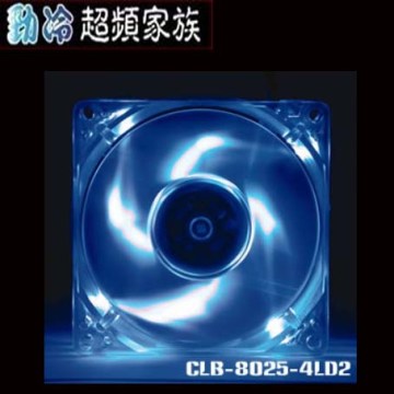 EVERCOOL勁冷超頻家族 四藍8公分透明LED燈系統風扇