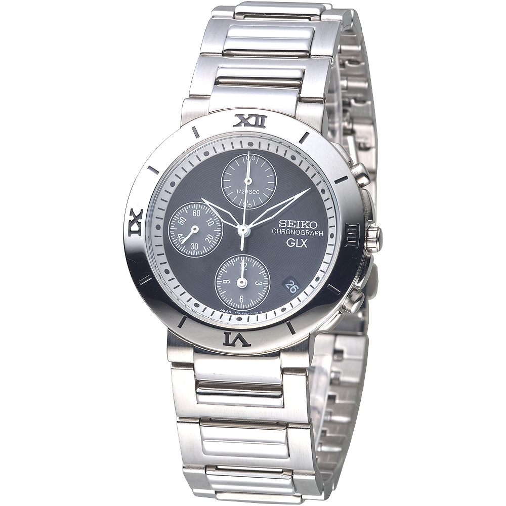 Seiko Glx 都會時尚三眼時計腕錶 黑 Pchome 全球購物 衣包錶