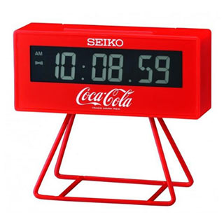 SEIKO 精工 QHL901R 可口可樂聯名計時限量小桌鐘-10.5x9.5cm