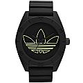 adidas 街潮繽紛三葉休閒腕錶(黑框夜光面/大)