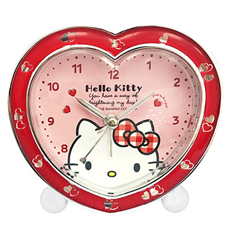 HELLO KITTY 桃色愛心貪睡鬧鐘