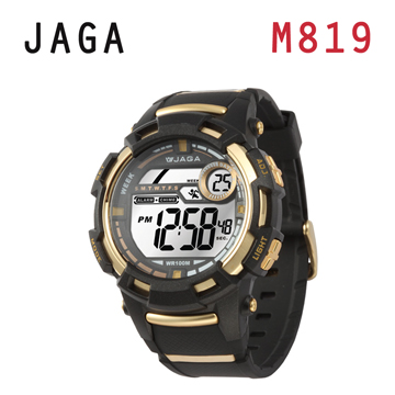 JAGA M819-AL 超越時空悍將多功能電子錶-金