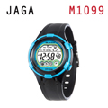 JAGA M1099-AE繽紛耀眼多彩多功能電子錶-黑藍