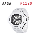 JAGA 捷卡 M1120-D 超越時空 多功能電子錶-白色