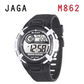 JAGA M862-AD 熱活動能運動家多功能電子錶-黑白