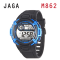 JAGA M862-AE 熱活動能運動家多功能電子錶-黑藍