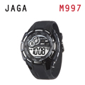 JAGA 捷卡 M997-AC 帥氣有勁 多功能運動電子錶-黑灰