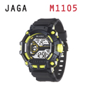 JAGA 捷卡 M1105-AK 粗礦豪邁 多功能電子錶-黑黃