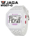 JAGA 1007-D豪邁帥氣多功能電子錶-白