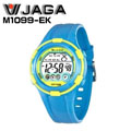 JAGA M1099-EK繽紛耀眼多彩多功能電子錶-藍黃