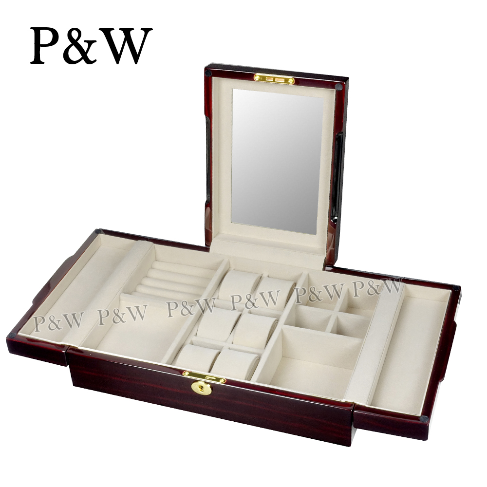 【P&W珠寶收藏盒】 【手工精品】 木質鋼琴烤漆 首飾盒+錶盒