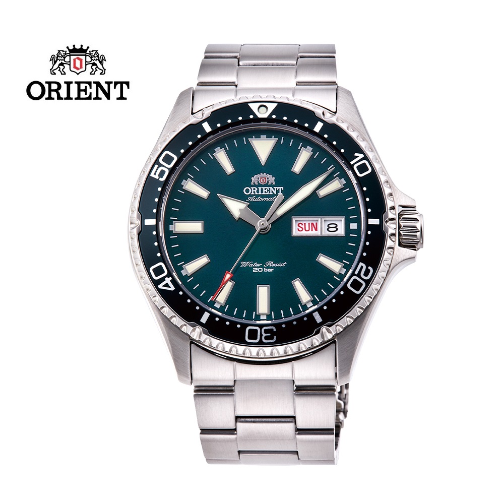 ORIENT 東方錶 WATER RESISTANT系列 200m潛水錶 鋼帶款 綠色 RA-AA0004E - 41.8 mm