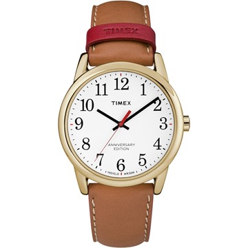 TIMEX Easy Reader復古跳色手錶 (金框/駝色 TXTW2R40100)