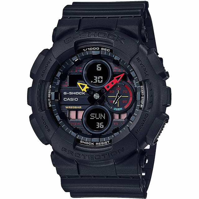 CASIO 卡西歐 G-SHOCK 東京街頭態度霓虹雙顯手錶 GA-140BMC-1A
