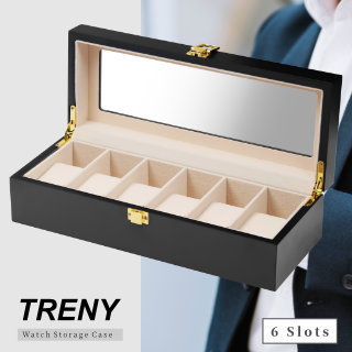 TRENY 高質感木質手錶收納盒-6位