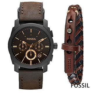 FOSSIL 漂浪北方男錶手環套組(FS5251SET)-咖啡面x42mm
