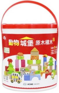動物城堡‧木製桶裝積木