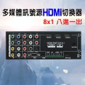 【EC】多媒體訊號源HDMI切換器 8x1 八進一出/VGA HDMI 色差 AV支援 (40-222)