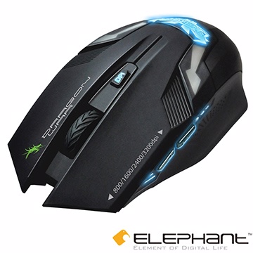 ELEPHANT龍戰系列 ELE-G8 記憶獨角獸-靜音 電競藍光雷射滑鼠