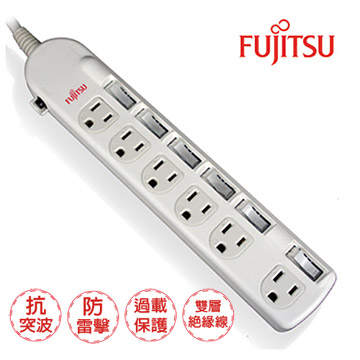 fujitsu富士通6切6座電源延長線1.5M (PE6T220-A)