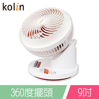 Kolin歌林9吋360度按鍵式陀螺循環扇KFC-SD1803P