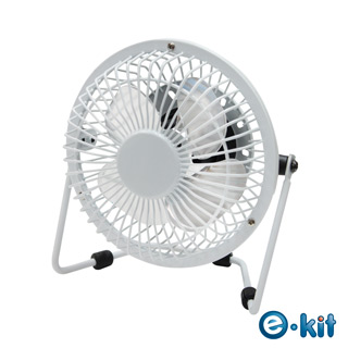 逸奇 e-kit USB金屬復古桌上型小風扇 UF-2032-白色款