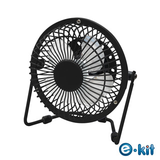 逸奇 e-kit USB金屬復古桌上型小風扇 UF-2032-黑色款