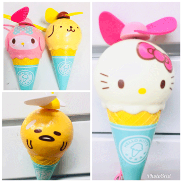 三麗鷗冰淇淋造型隨身風扇 蛋黃哥