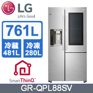 LG 樂金761公升敲敲看門中門冰箱 GR-QPL88SV