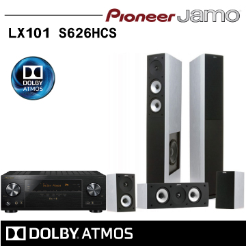 【Pionner X JAMO】Dolby Atmos 天空聲道家庭劇院組合(VSX-LX101+S626)
